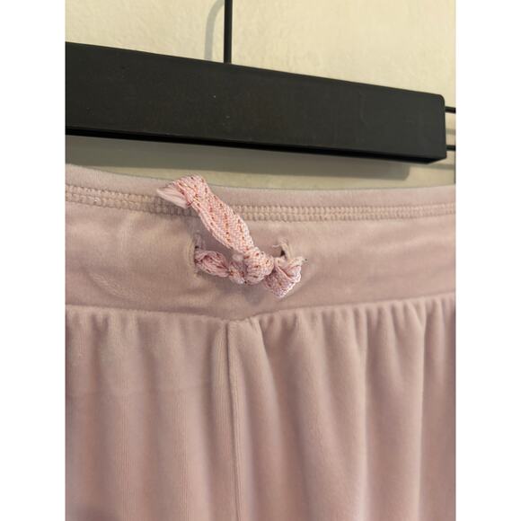 More Than Magic Girls L 10-12 Pale Pink Velour Jogger Pants Gold Sequin Stripe - Picture 4 of 7